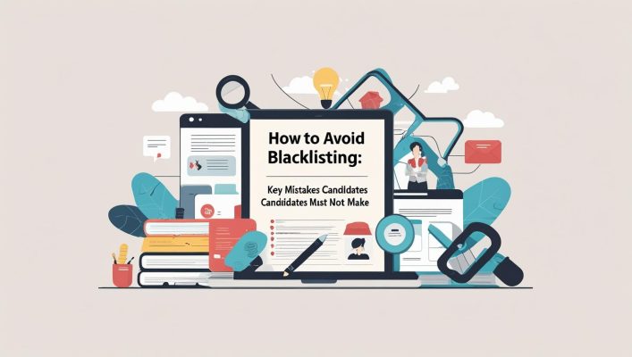generate me a image in this context (How to Avoid Blacklisting_ Key Mistakes Candidates Must Not Make) but do not add any text in image